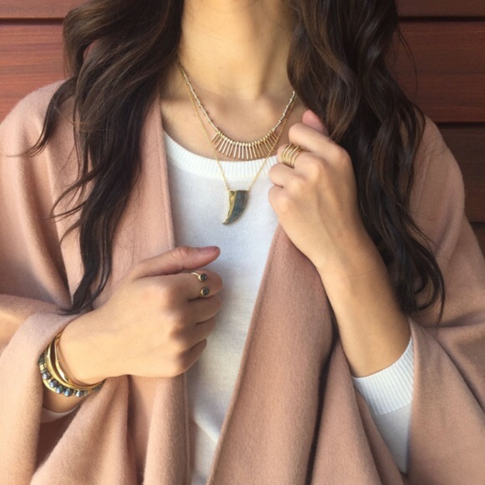 EUC Stella & Dot Splitstone Pendant necklace